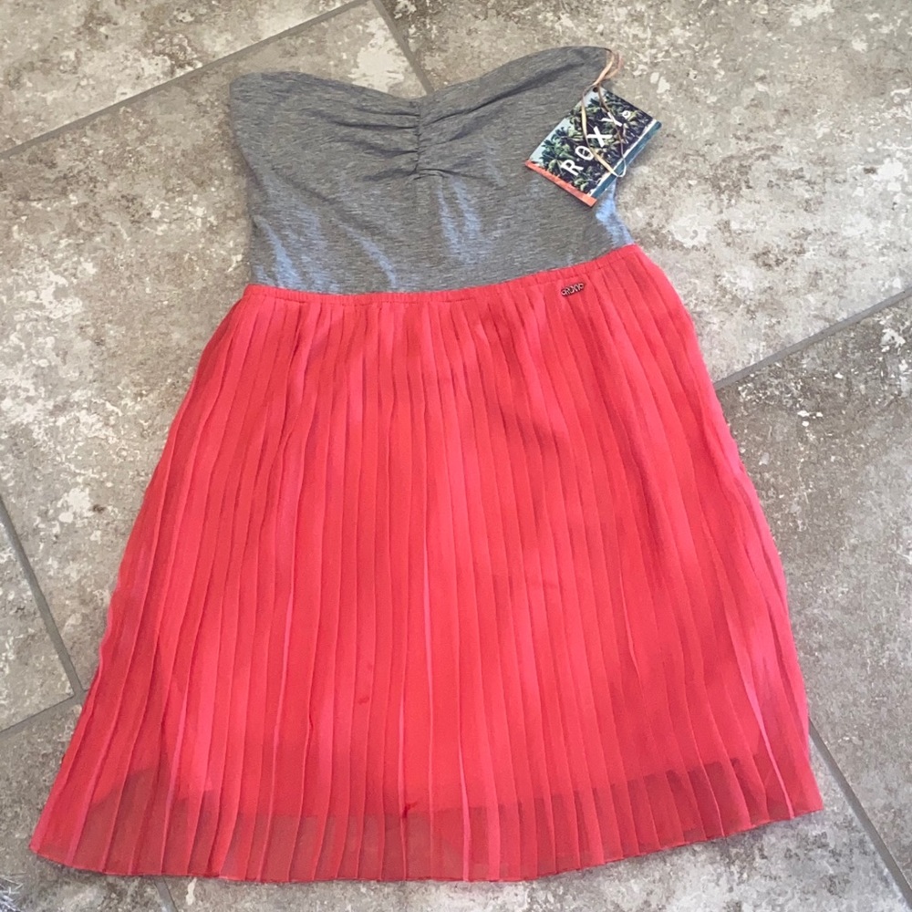 Roxy Pink & gray sundress! Brand new NWT Small
